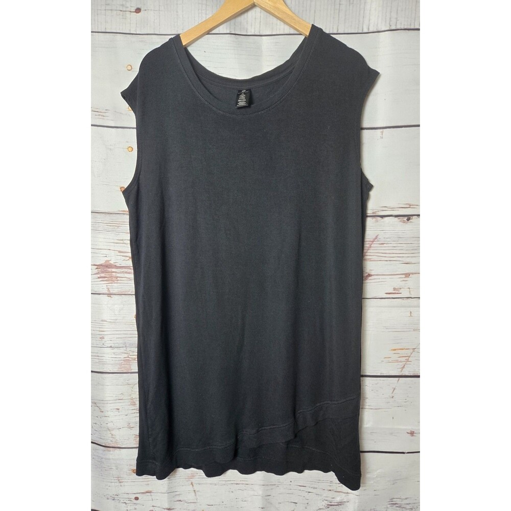 Active Life Womens Dress Size XL Black Sleeveless Asymmetrical Crossover Tunic